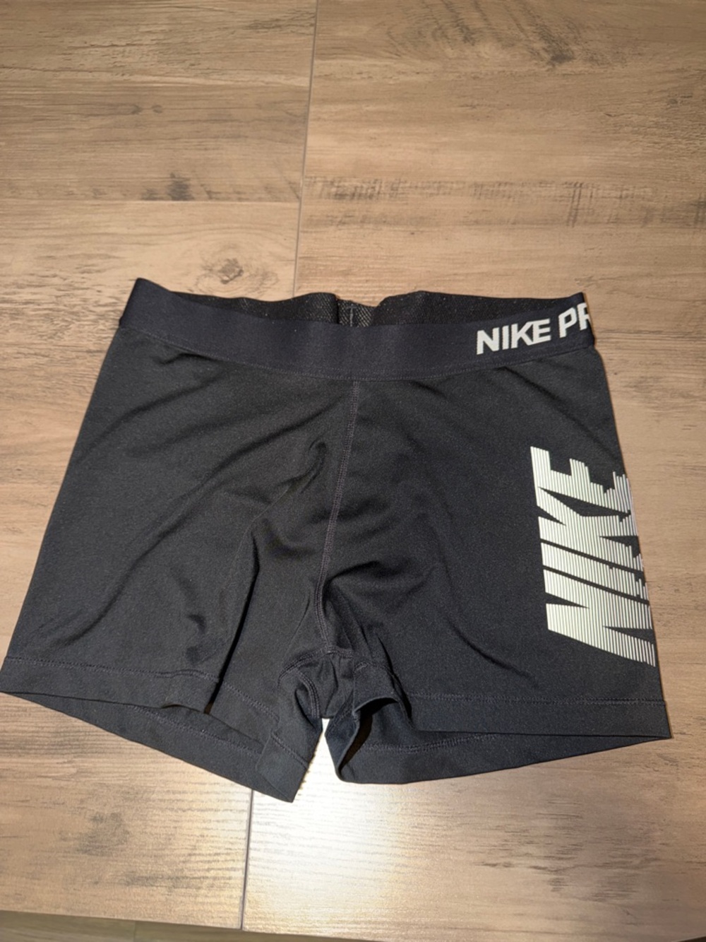 Nike Black Compression Training Shorts with White Logo
